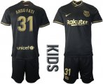 Wholesale Cheap Youth 2020-2021 club Barcelona away 31 black Soccer Jerseys