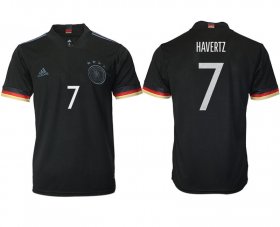 Wholesale Cheap Men 2020-2021 European Cup Germany away aaa version black 7 Adidas Soccer Jersey