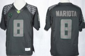 Wholesale Cheap Oregon Ducks #8 Marcus Mariota 2103 Lights Black Out Limited Jersey