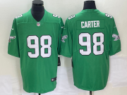 Wholesale Cheap Men's Philadelphia Eagles #98 Jalen Carter Green 2023 Vapor Limited Throwback Jersey