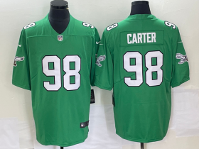 Wholesale Cheap Men\'s Philadelphia Eagles #98 Jalen Carter Green 2023 Vapor Limited Throwback Jersey