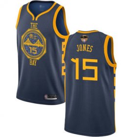 Wholesale Cheap Warriors #15 Damian Jones Navy 2019 Finals Bound Basketball Swingman City Edition 2018-19 Jersey