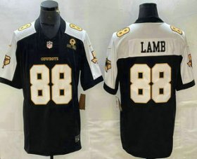 Cheap Men\'s Dallas Cowboys #88 CeeDee Lamb Blue Gold Thanksgiving FUSE Vapor Limited Stitched Jersey