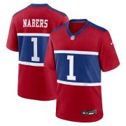 Cheap Men's New York Giants #1 Malik Nabers Red Vapor Untouchable Limited Stitched Jersey