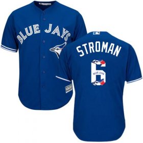 Wholesale Cheap Blue Jays #6 Marcus Stroman Blue Team Logo Fashion Stitched MLB Jersey