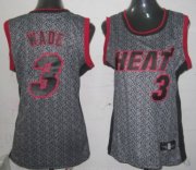 Wholesale Cheap Miami Heat #3 Dwyane Wade Gray Static Fashion Womens Jersey