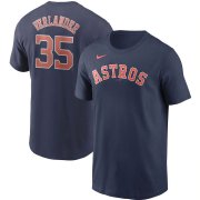 Wholesale Cheap Houston Astros #35 Justin Verlander Nike Name & Number T-Shirt Navy