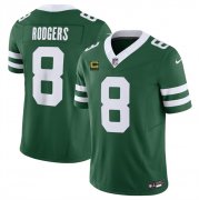 Cheap Men's New York Jets #8 Aaron Rodgers Green 2024 F.U.S.E. With 4-Star C Patch Vapor Limited Stitched Jersey