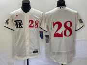 Wholesale Cheap Men's Texas Rangers #28 Jonah Heim Number Cream 2023 City Connect Flex Base Stitched Baseball Jersey