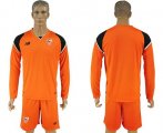 Wholesale Cheap Sevilla Blank Orange Goalkeeper Long Sleeves Soccer Club Jersey