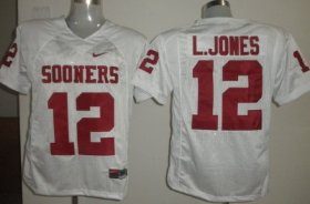 Wholesale Cheap Oklahoma Sooners #12 Landy Jones White Jersey