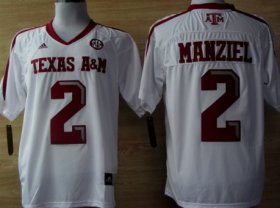 Wholesale Cheap Texas A&M Aggies #2 Johnny Manziel White Jersey