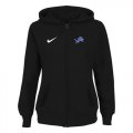 Wholesale Cheap Women's Detroit Lions Stadium Rally Full Zip Hoodie Black