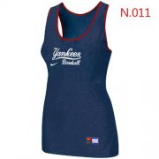 Wholesale Cheap Women's Nike New York Yankees Tri-Blend Racerback Stretch Tank Top Blue