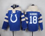 Wholesale Cheap Nike Colts #18 Peyton Manning Royal Blue Player Pullover NFL Hoodie