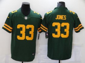 Wholesale Cheap Men\'s Green Bay Packers #33 Aaron Jones Green Yellow 2021 Vapor Untouchable Stitched NFL Nike Limited Jersey