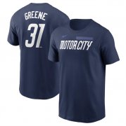 Cheap Men's Detroit Tigers #31 Riley Greene Navy 2024 City Connect Fuse Name & Number T-Shirt