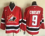 Wholesale Cheap Team CA. #9 Sidney Crosby Red/Black 2002 Olympic Nike Throwback Stitched NHL Jersey