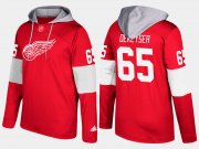 Wholesale Cheap Red Wings #65 Danny DeKeyser Red Name And Number Hoodie