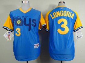 Wholesale Cheap Rays #3 Evan Longoria Light Blue 1988 Turn Back The Clock Stitched MLB Jersey