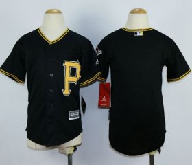 Wholesale Cheap Pirates Blank Black Cool Base Stitched Youth MLB Jersey