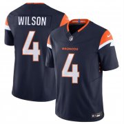 Cheap Men's Denver Broncos #4 Zach Wilson Navy 2024 F.U.S.E. AlternateVapor Limited Football Stitched Jersey