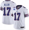 Wholesale Cheap Men's Buffalo Bills 2022 #17 Josh Allen White With 4-star C Patch Vapor Untouchable Limited Stitched Jersey