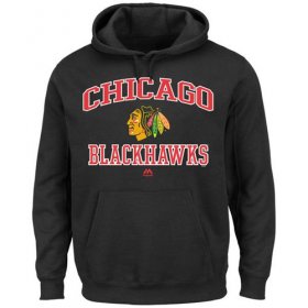 Wholesale Cheap Chicago Blackhawks Majestic Heart & Soul Hoodie Black