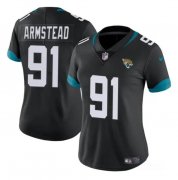 Cheap Women's Jacksonville Jaguars #91 Arik Armstead Black Vapor Stitched Jersey