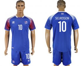 Wholesale Cheap Iceland #10 Sigurdsson Home Soccer Country Jersey