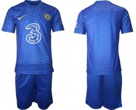 Wholesale Cheap Men 2021-2022 Club Chelsea home blue blank Nike Soccer Jersey