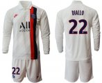 Wholesale Cheap Paris Saint-Germain #22 Diallo Away Long Sleeves Soccer Club Jersey