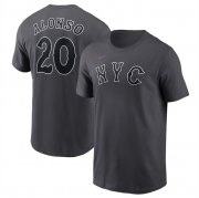 Cheap Men's New York Mets #20 Pete Alonso Graphite 2024 City Connect Fuse Name & Number T-Shirt