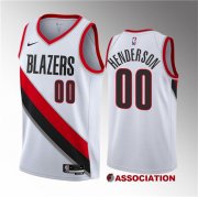 Wholesale Cheap Men's Portland Trail Blazers #00 Scoot Henderson White 2023 Draft Association Edition Stitched Basketball Jersey