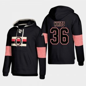 Wholesale Cheap Ottawa Senators #36 Colin White Black adidas Lace-Up Pullover Hoodie