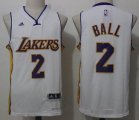 Wholesale Cheap Men's 2017 Draft Los Angeles Lakers #2 Lonzo Ball White Stitched NBA adidas Revolution 30 Swingman Jersey