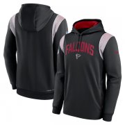 Wholesale Cheap Men's Atlanta Falcons Black Sideline Stack Performance Pullover Hoodie