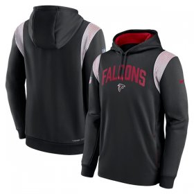 Wholesale Cheap Men\'s Atlanta Falcons Black Sideline Stack Performance Pullover Hoodie