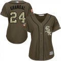 Wholesale Cheap White Sox #24 Yasmani Grandal Green Salute to Service Women's Stitched MLB Jersey