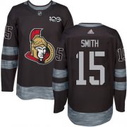 Wholesale Cheap Adidas Senators #15 Zack Smith Black 1917-2017 100th Anniversary Stitched NHL Jersey