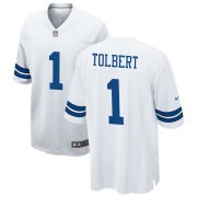 Cheap Men's Dallas Cowboys #1 Jalen Tolbert White Vapor Limited Jersey