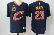 Wholesale Cheap Men's Cleveland Cavaliers #23 LeBron James Revolution 30 Swingman 2016 New Navy Blue Short-Sleeved Jersey