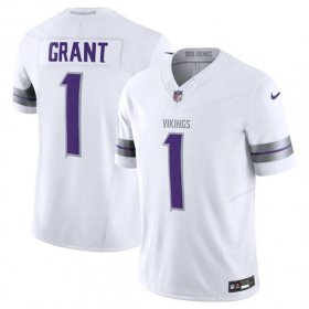 Wholesale Cheap Men\'s Minnesota Vikings #1 Bud Grant White F.U.S.E. Winter Warrior Limited Football Stitched Jersey