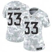 Cheap Women's Denver Broncos #33 Javonte Williams 2024 F.U.S.E Arctic Camo Salute To Service Limited Stitched Jers