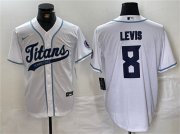 Wholesale Cheap Men's Tennessee Titans #8 Will Levis White With Patch Cool Base Stitched Baseball Jersey