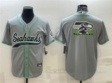 Wholesale Cheap Men's Seattle Seahawks Gray Team Big Logo With Patch Cool Base Stitched Baseball Jersey