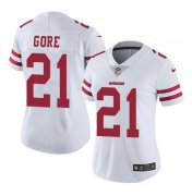 Wholesale Cheap Women's San Francisco 49ers #21 Frank Gore White Stitched Jersey(Run Small)