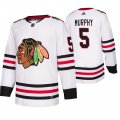 Wholesale Cheap Chicago Blackhawks #5 Connor Murphy 2019-20 Away Authentic Player White NHL Jersey