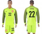 Wholesale Cheap Holland #22 Vorm Green Long Sleeves Goalkeeper Soccer Country Jersey