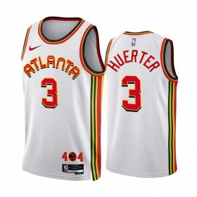 Wholesale Cheap Men\'s Atlanta Hawks #3 Kevin Huerter 2022-23 White Association Edition Stitched Jersey